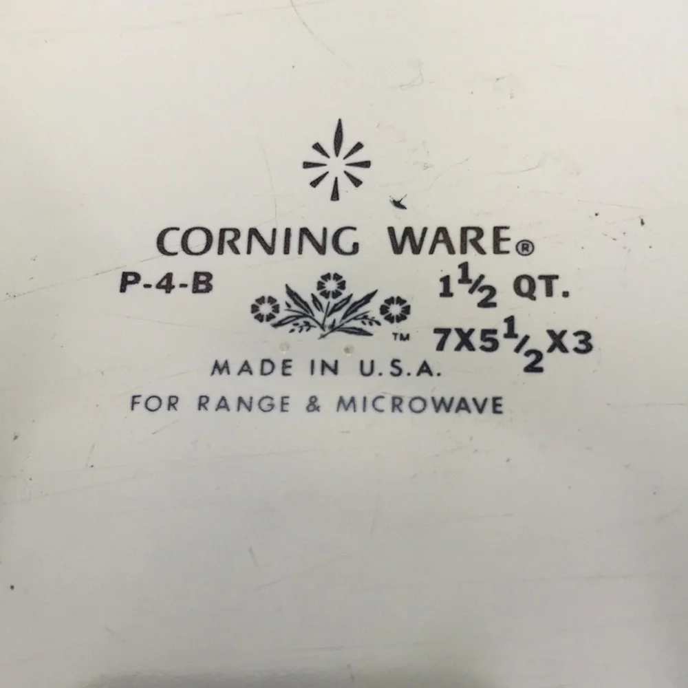 Vintage Corning Ware Blue Cornflower P-4-B Loaf Pan - 1 1/2 Quart
